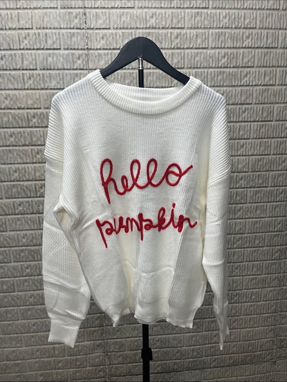 White 'Hello Pumpkin' Knit Sweater - Cozy Casual Pullover